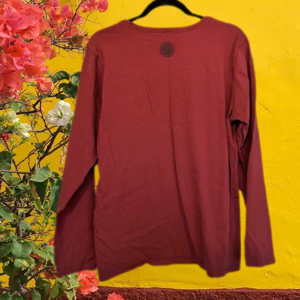 LIFE IS GOOD Women's Heart Design Long Sleeve Tee - Red - Picture 2 of 4